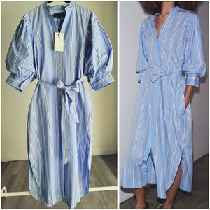 ZARA STRIPED BELTED DRESS ZW COLLECTION